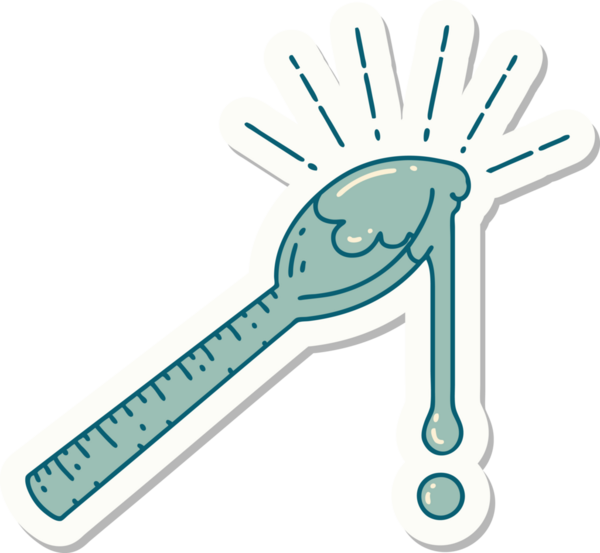 Bir insan tarafından çizilmiş bal dolu dövme stili çıkartması.