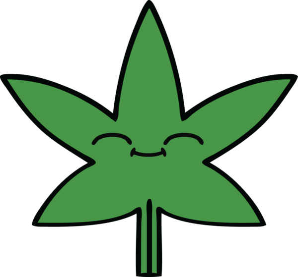 Bir insan tarafından çizilmiş marihuana yaprağı karikatürü.