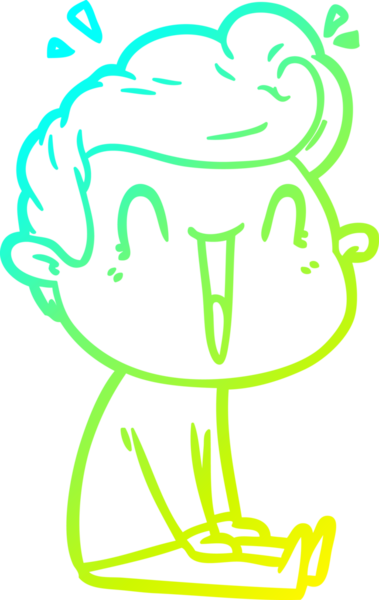 Bir insan tarafından çizilmiş, heyecanlı bir çizgi film çizimi.