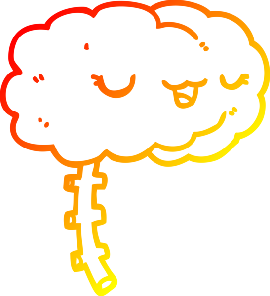 Bir insan tarafından çizilmiş mutlu bir çizgi filmin sıcak gradyan çizimi