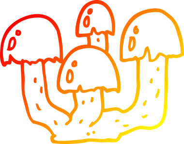 Bir insan tarafından çizilmiş bir mantarın sıcak gradyan çizimi