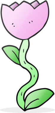 Bir insan tarafından çizilmiş serbest çizim karikatür çiçeği