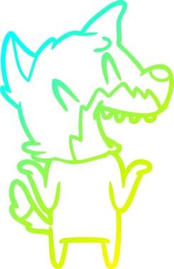 Bir insan tarafından çizilmiş gülen tilki çizgi filmi.