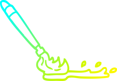 Bir insan tarafından çizilmiş bir karikatür fırçasının soğuk gradyan çizimi