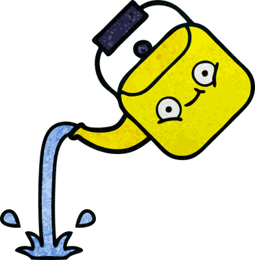 Bir insan tarafından çizilmiş eski grunge desenli bir çaydanlık.