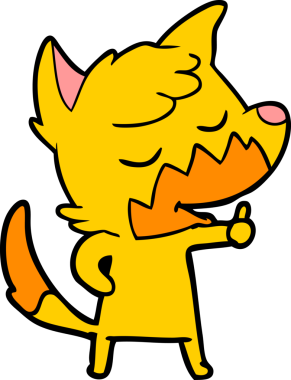 Bir insan tarafından çizilmiş tilki çizgi film karakteri