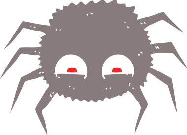 Bir insan tarafından çizilen örümceğin düz renk çizimi