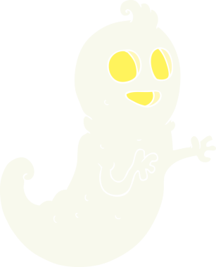 Bir insan tarafından çizilmiş bir hayaletin düz renk çizimi