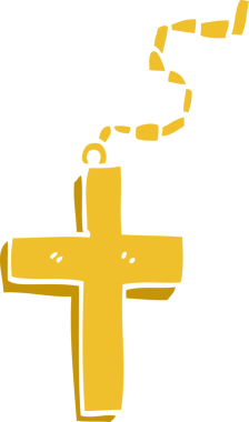 Bir insan tarafından çizilmiş altın haç karalaması.