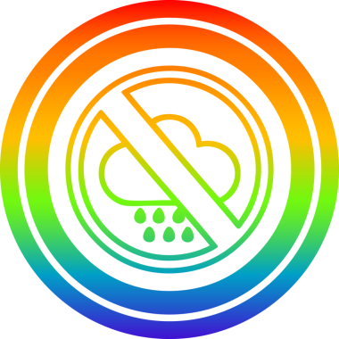 Gökkuşağı gradyan bir insan tarafından çizilmiş kötü hava dairesel simgesi yok