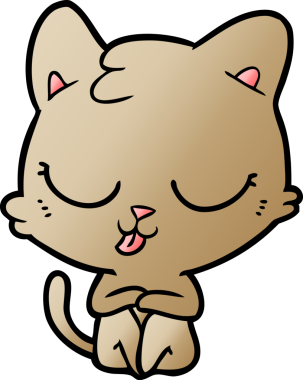 Bir insan tarafından çizilmiş çizgi film kedisi.