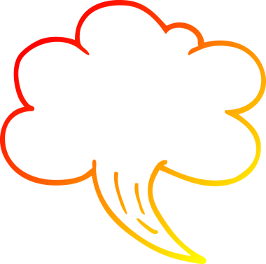 Bir insan tarafından çizilen sıcak çizgi çizgi çizgi film vızıltısı bulutu