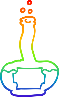 gökkuşağı gradyan çizimi bir insan tarafından çizilmiş eski bir rom şişesi