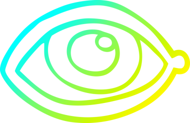 Bir insan tarafından çizilen insan gözü karikatürünün soğuk gradyan çizgisi.