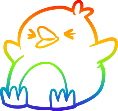 gökkuşağı gradyan çizimi bir insan tarafından çizilmiş bir penguen çizgi