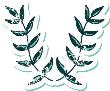 Bir insan tarafından çizilmiş defne defne resminin sembolik bir dövmesi var.