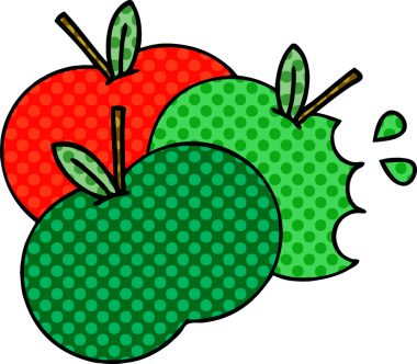 bir insan tarafından çizilmiş elmaların çizgi romanı