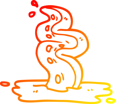 Bir insan tarafından çizilmiş, çizgi film karakterinin sıcak gradyan çizimi.