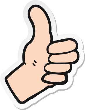 Bir insan tarafından çizilmiş karikatür çıkartması.