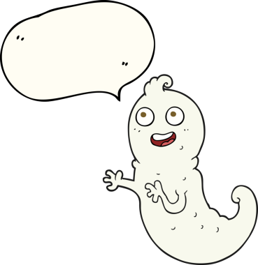 Bir insan tarafından çizilmiş serbest konuşma balonu çizgi film hayaleti.