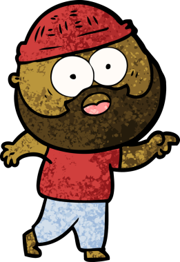 Bir insan tarafından çizilmiş sakallı bir adam.