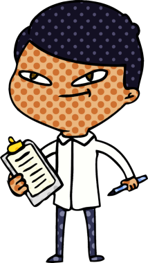 Bir insan tarafından çizilmiş çizgi film çocuğu.