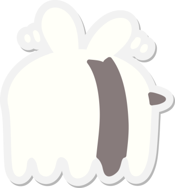 Bir insan tarafından çizilmiş hayalet kostümlü bir arı.