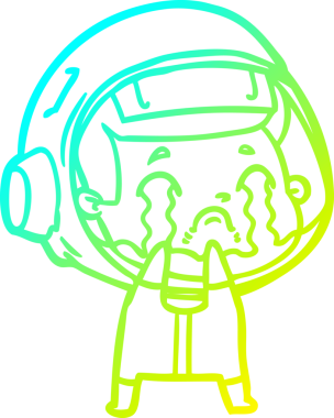 Bir insan tarafından çizilmiş ağlayan astronot çizgi filmi.