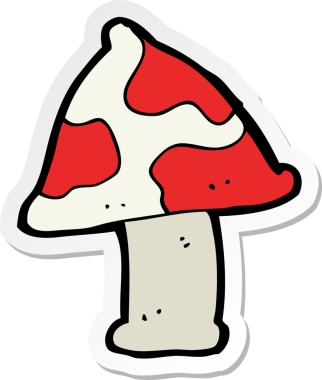 Bir insan tarafından çizilmiş bir mantar yapıştırması.
