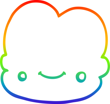 gökkuşağı gradyanı bir insan tarafından çizilmiş bir karikatür bulutunun çizimi