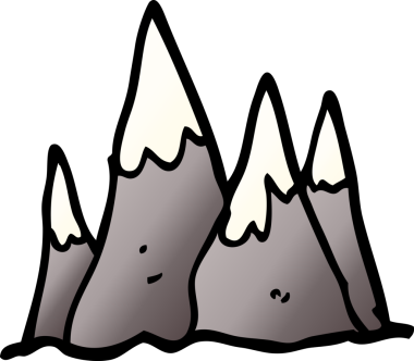 Bir insan tarafından çizilmiş karalama yüksekliğindeki dağlar.