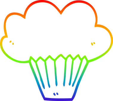 gökkuşağı gradyan çizgi çizimi bir insan tarafından çizilmiş bir kek