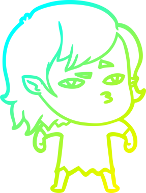 Bir insan tarafından çizilmiş bir vampir kız çizgi filmi.