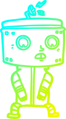 Bir insan tarafından çizilmiş soğuk gradyan robot çizimi