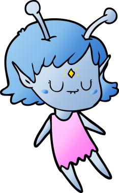 Bir insan tarafından çizilmiş uzaylı kız.