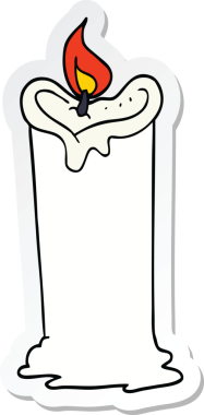 Bir insan tarafından çizilmiş karikatür mumunun çıkartması.