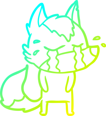 Bir insan tarafından çizilmiş ağlayan kurdun soğuk çizgi çizimi.