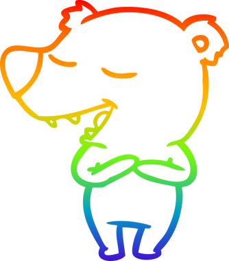 Bir insan tarafından çizilen kutup ayısının gökkuşağı gradyanı çizimi