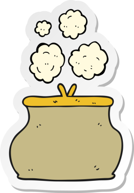 Bir insan tarafından çizilmiş bir karikatür çantasının etiketi.