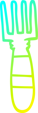 Bir insan tarafından çizilmiş bir karikatür çatalının soğuk eğim çizgisi.