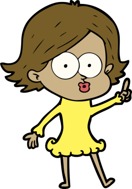 Çizgi film kızı somurtuyor bir insan tarafından