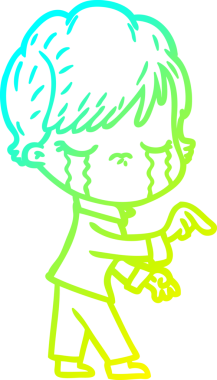 Bir insan tarafından çizilmiş ağlayan bir karikatür çizimi.