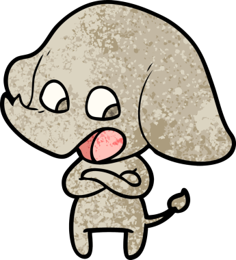 Bir insan tarafından çizilmiş şirin bir fil.