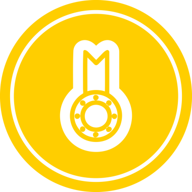Bir insan tarafından çizilen madalya ödülü dairesel simgesi