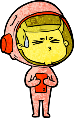 Çizgi film bir insan tarafından çizilmiş astronot.