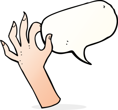 bir insan tarafından çizilmiş konuşma baloncuklu çizgi el sembolü