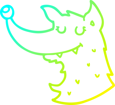 Bir insan tarafından çizilmiş bir kurdun soğuk çizgi çizimi.