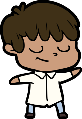 Bir insan tarafından çizilmiş mutlu çocuk çizgi filmi.