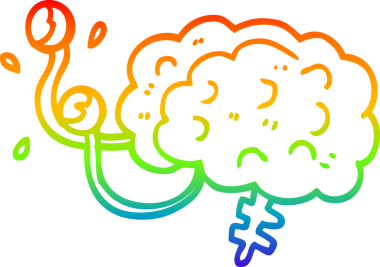 gökkuşağı gradyan çizgi çizimi bir insan tarafından çizilmiş bir canavar beyni