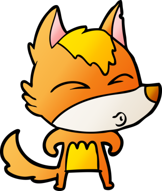 Bir insan tarafından çizilmiş tilki çizgi film karakteri